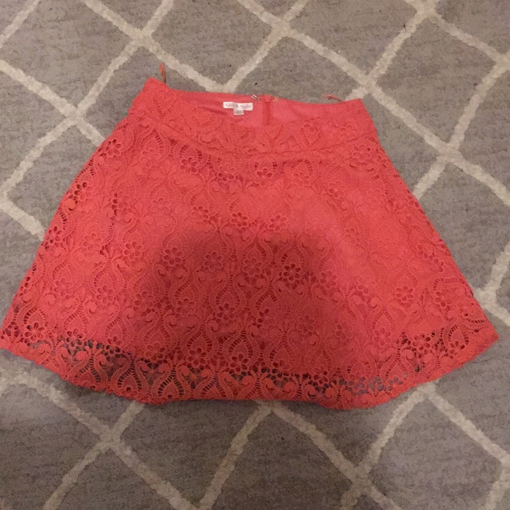 Coral Lace Skirt